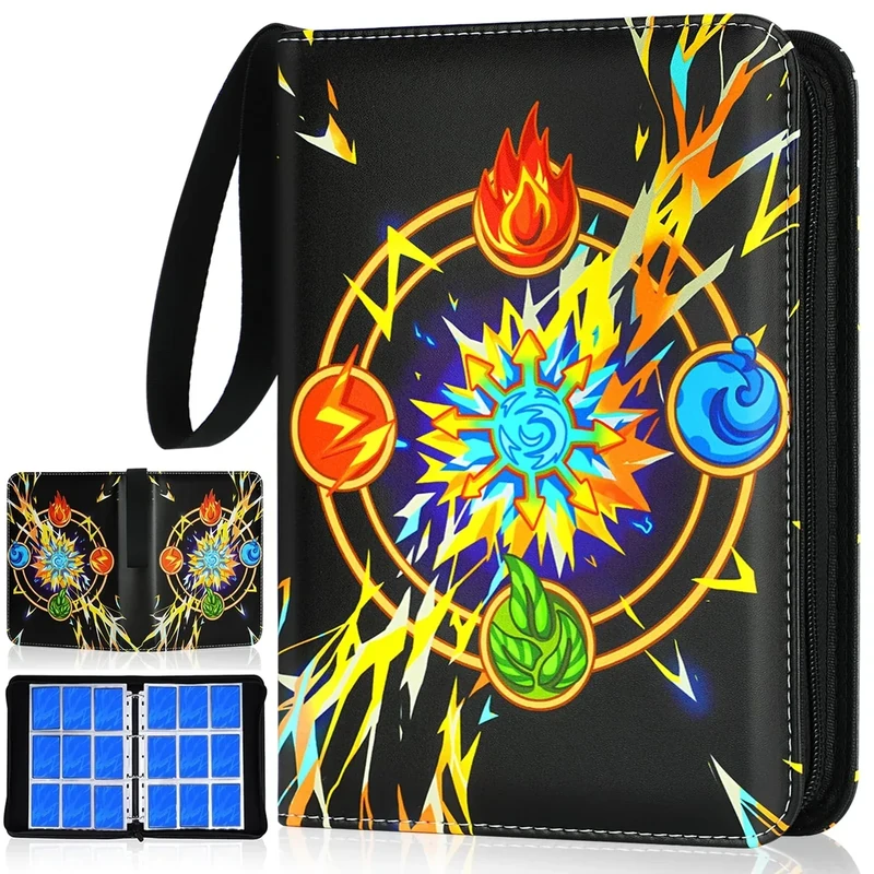 Card Binder for Cards, 9-Pocket Trading Card Binder with 50 Removable Sleeves Fits 900 Cards, Great Creative Design Card Collection Binder Album Gift for Boys Girls Aged 4 to 16 (900 Pockets)