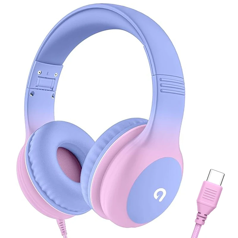ADOOPE Kids Headphones USB-C, 85dB Volume Limit - Adjustable Purple