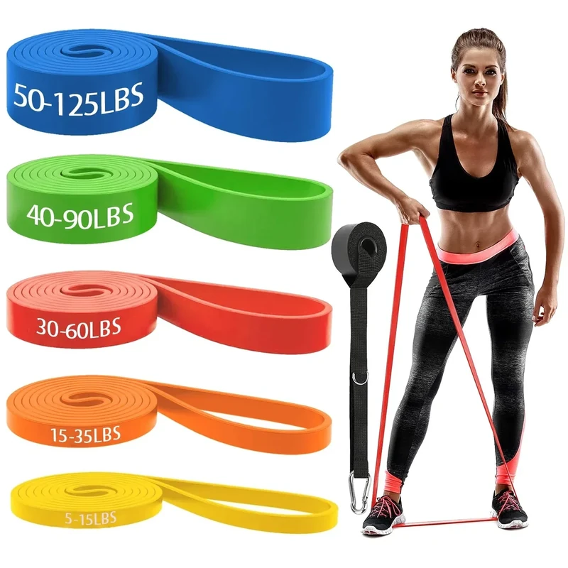 Resistance Bands for Working Out, 5-Level Pull Up Assist Bands Set with Door Anchor, Workout for Women and Men, Exercise Bands,Training, Plasticity, Physical Therapy at Home/Gym