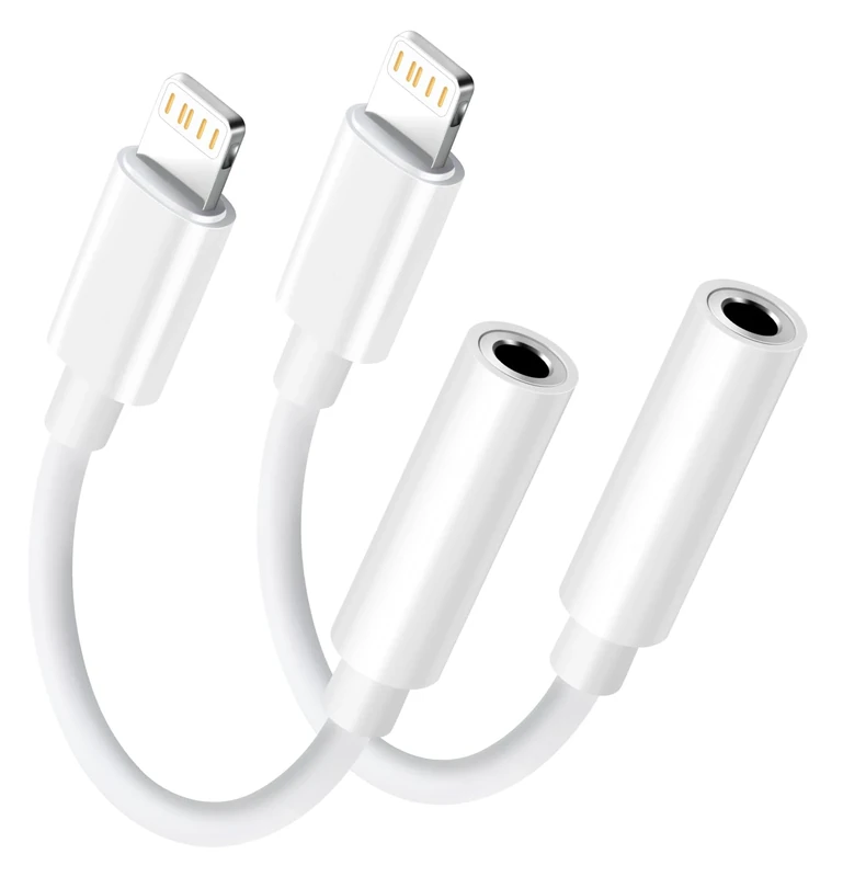 Lighning to 3.5mm Headphone Jack Adapter - Audio Adapter for iPhone Aux Converter Dongle Audio Cable Compatible with iPhone 14 Pro Max/14 13 12 11 X XS 8 7 Apple MFi Certified