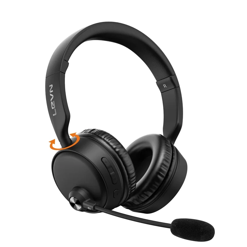 LEVN Bluetooth Headset Mic - 60Hr Battery, 5.3, AI Noise Cancel