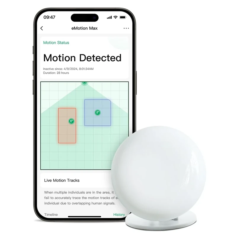 LinknLink Emotion Max Presence Sensor, 60GHz mmWave Radar WiFi Smart Motion Sensor, IR Blaster, Light Sensor, Motion2MQTT Home Assistant, Compatible with Alexa and Google Home