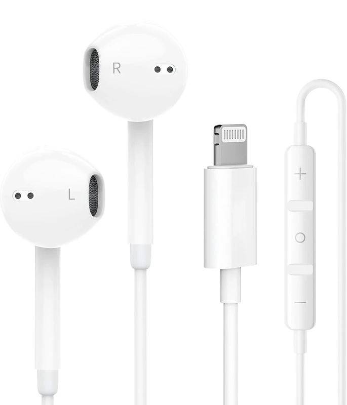 1Pack Wired Earphones for iPhone Earbuds with Lightning Connector (Built-in Mic & Volume Control) [Official Certified] Headphones Compatible with iPhone 14/13/12/SE/11/XR/XS/X/7/7Plus/8/8Plus Headsets