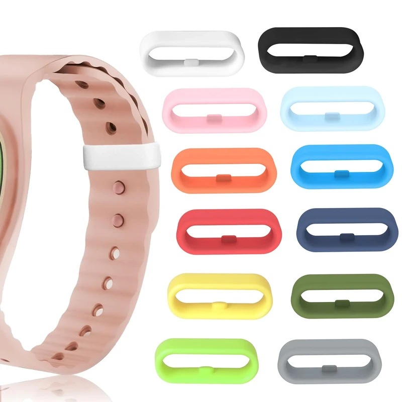 pupvus 12-Pack Band Keeper - Locks for Fitbit, Garmin & Disney Bands