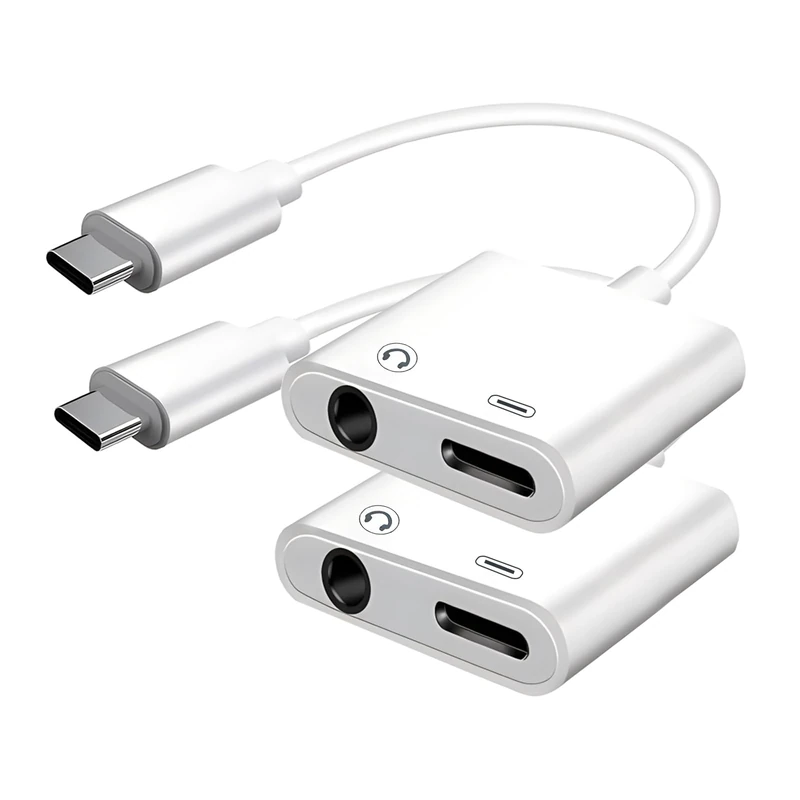 USB C to 3.5mm Jack Adapter with 60W Fast Charging, Type C Headphone Adapter Compatible with iPhone 17 /iPhone 16/15 Pro Max/15 Pro/15 Samsung Galaxy S24/S23/S22/S21 Ultra iPad Pro