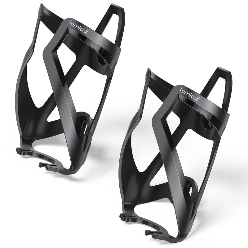 Lamicall 2 Pack Bike Water Bottle Holder - 1.2 Oz Ultralight & Sturdy Bike Cup Holder, Bicycle Drink Cage, Cycling Bike Water Bottle Cage with Screw Tool, for 2.75-3.94" Diameter Bottles