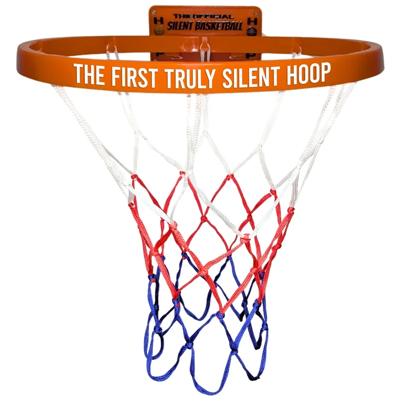 WAWAWEWA The Official Silent Basketball Hoop Indoor – Large Plastic Wall-Mounted Quiet Practice Hoop for Shooting & Skill Training (for Use with Silent Basketballs Only) – Adhesive or Screw Install