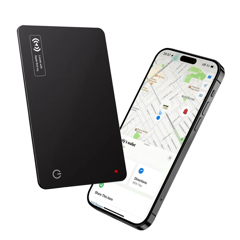 Wallet Tracker Card Work with Apple Find My, Ultra-Slim Rechargeable Tracking Card Credit Card Tracker for Wallet, Luggage, Passport (for iOS, 1 Pack)