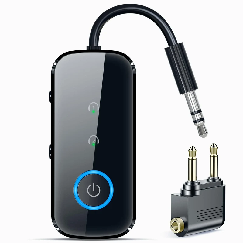 2-in-1 Bluetooth 5.4 Transmitter Receiver,Airplane Audio Adapter,Wireless Transmitter for TV/PC/Gym/Switch. for 2 AirPods/Headphones,Bluetooth Receiver for Car/Home Stereo,with AptX LL&HD