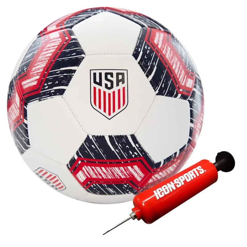 Icon Sports Officially Licensed US Soccer Federation Soccer Ball - USSF167BL White Size 5