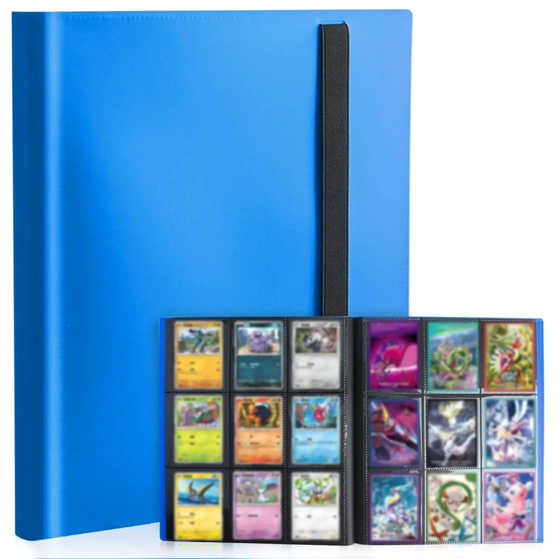 Card Binder 9-Pockets,Trading Card Binder,20 Pages, 360 Card Capacity Collection Binder, Card Folder for MTG, TCG, Game Cards & Sports Cards (Blue)