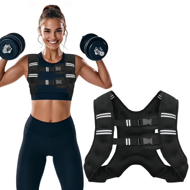 Weighted Vest, 8LB Weight Vest with Reflective Stripe for Workout - 8LB