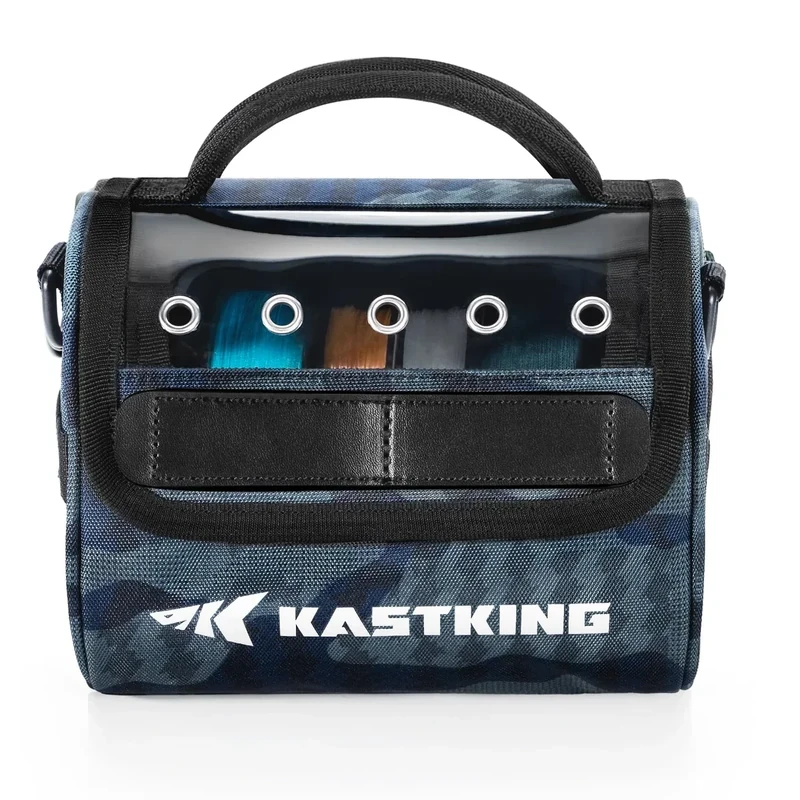 KastKing BaitSpace Line Management Bag, Fishing Line Storage Bag with Water Resistant Nylon, Clear View Window, Removable Divider for Up to 6 Spools, Tangle-free Leader Line Holder