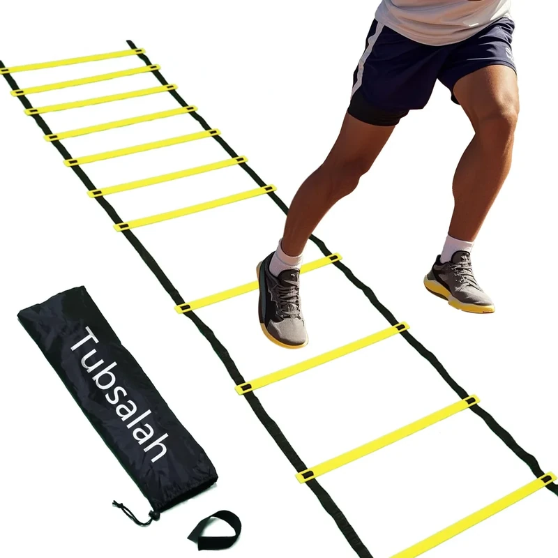 Tubsalah 20ft Adjustable Agility Ladder with Carry Bag – Football Training Equipment & Speed Ladder for Soccer, Basketball – Agility Training Equipment for Footwork Drills