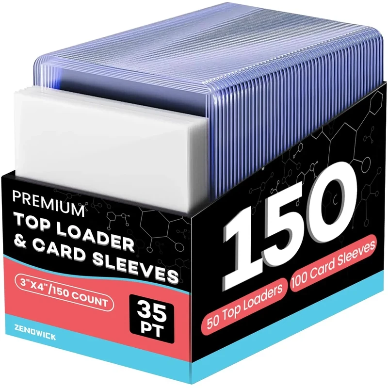 50 Card Sleeves Top Loaders for Cards, 3" x 4" Hard Plastic Toploaders, Baseball Card Protectors, Trading Card Holder for Football Sports Cards