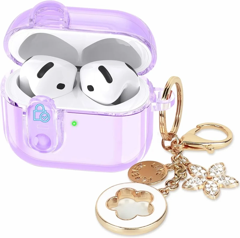 VOTILE Clear Case Safety Lock + Bling Keychain - Fits Apple AirPods 4