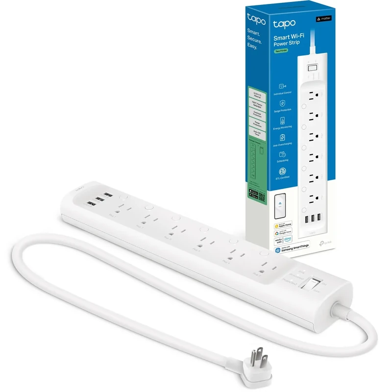 Tapo P316M Smart Power Strip - 6 Outlets, 3 USB, Matter & Voice Control