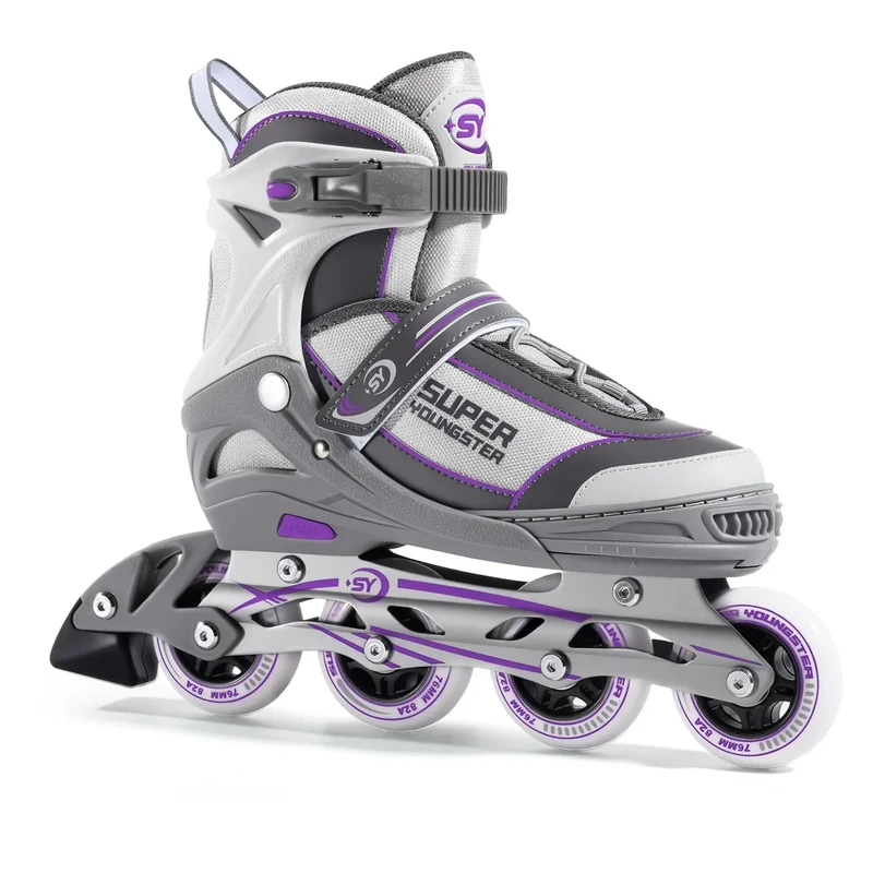 SUPER YOUNGSTER Women's Adjustable Inline Skate, Roller Skates Blades for Female Adults