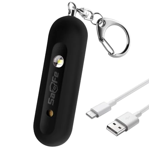 Personal Safety Alarm - Waterproof Rechargeable Security Alarm - 140dB Extra Loud Siren & Strobe Light - Self Defense Keychain - Gift for Women, Teenagers, College Girls, Seniors