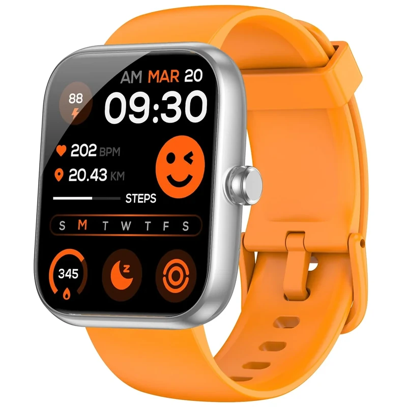 Smart Watch with Alexa Built-in, 1.83" HD Touchscreen & Fitness Tracker with Message Call Function, 24/7 Heart Rate/Sleep Monitor, 120+ Sport Modes, IP68 Waterproof, for Android iPhone (Orange)