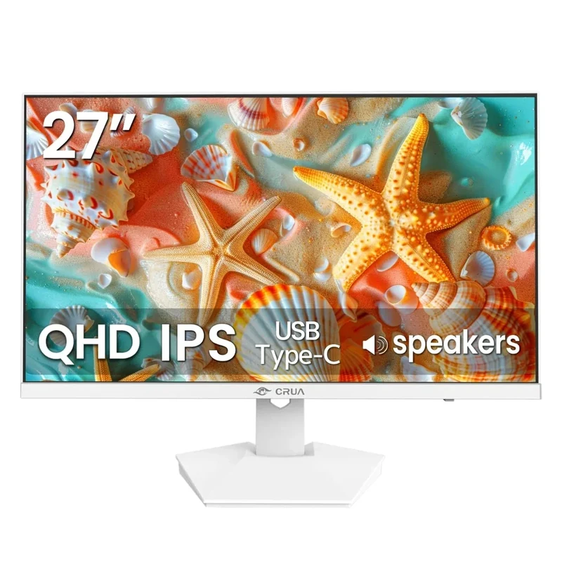 CRUA 27" 2K QHD IPS Monitor - 120Hz, FreeSync, USB-C, Speakers