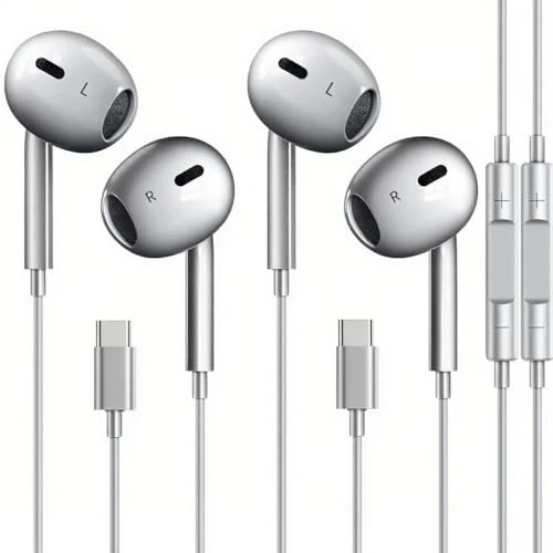 Pcwfbzf 2-Pack USB-C Earbuds with Mic & Volume Control - Compatibility