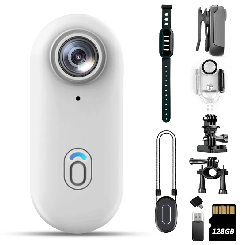 Catchallway 4K Mini Body Cam 128GB - Waterproof Hands-Free