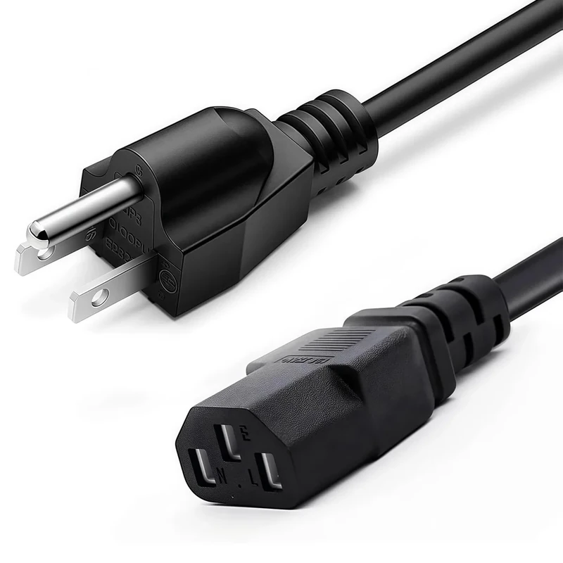 Kado 3-Prong AC Power Cable 5ft 125V 10A - PC, TV, Monitor, Printer