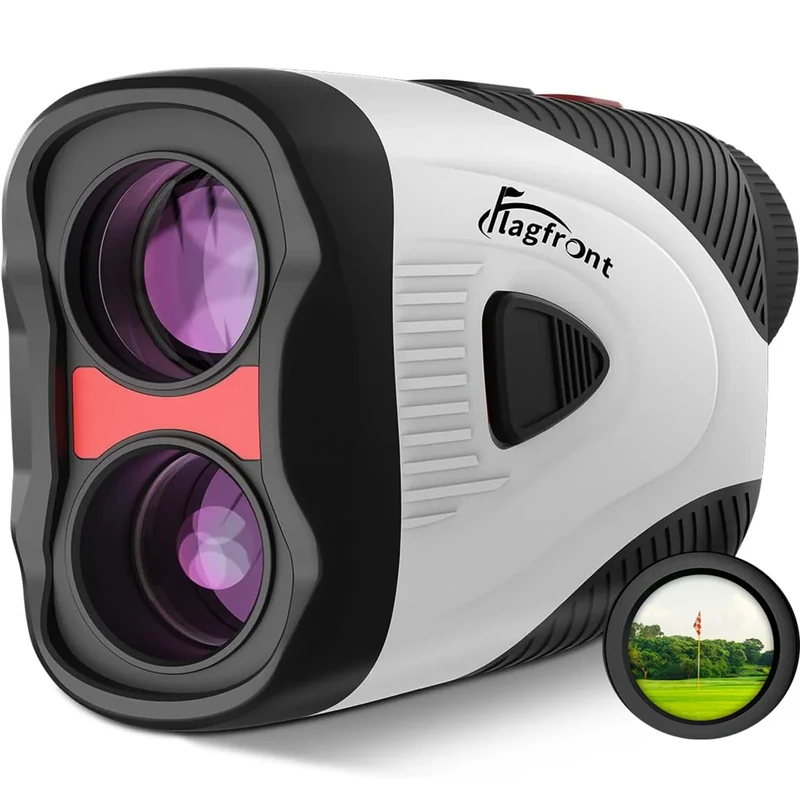 Flagfront Golf Rangefinder with Slope & Magnet, 1000Y Range Finder Golf, 6X Zoom, HD LCD, Flag Lock & Vibration, Rechargeable, Golf Accessories for Men