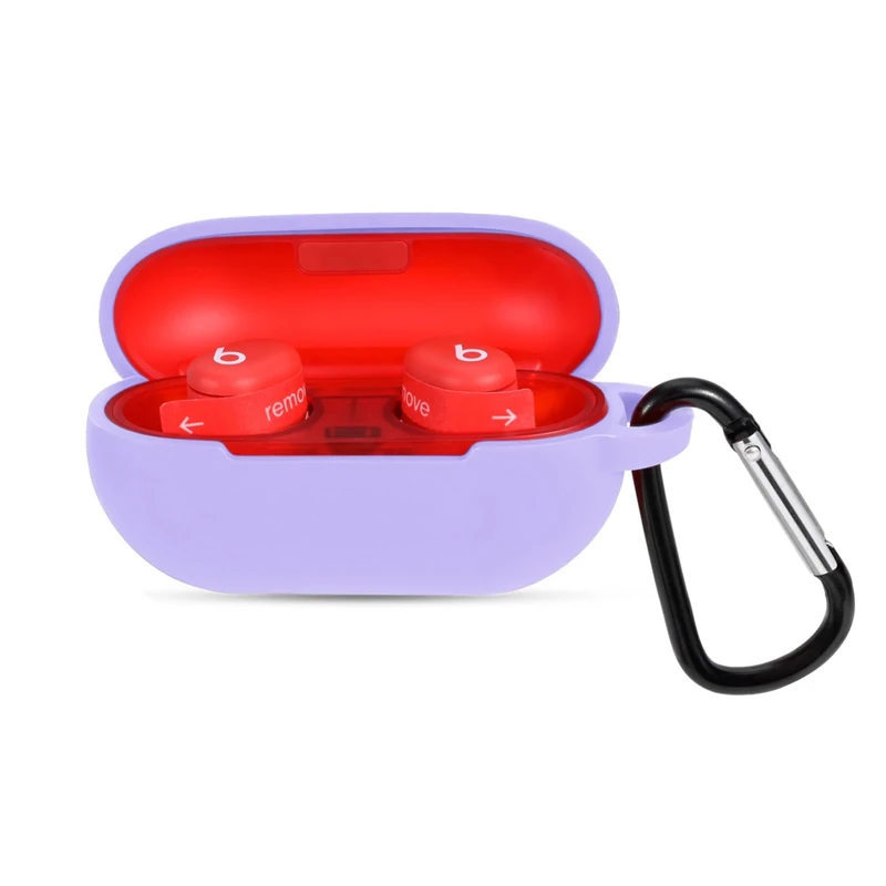 Claiol Silicone Case for Beats Solo Buds 2024, Premium Shockproof Case Cover Compatible with Beats Solo Buds with Carabiner. (Lavender)