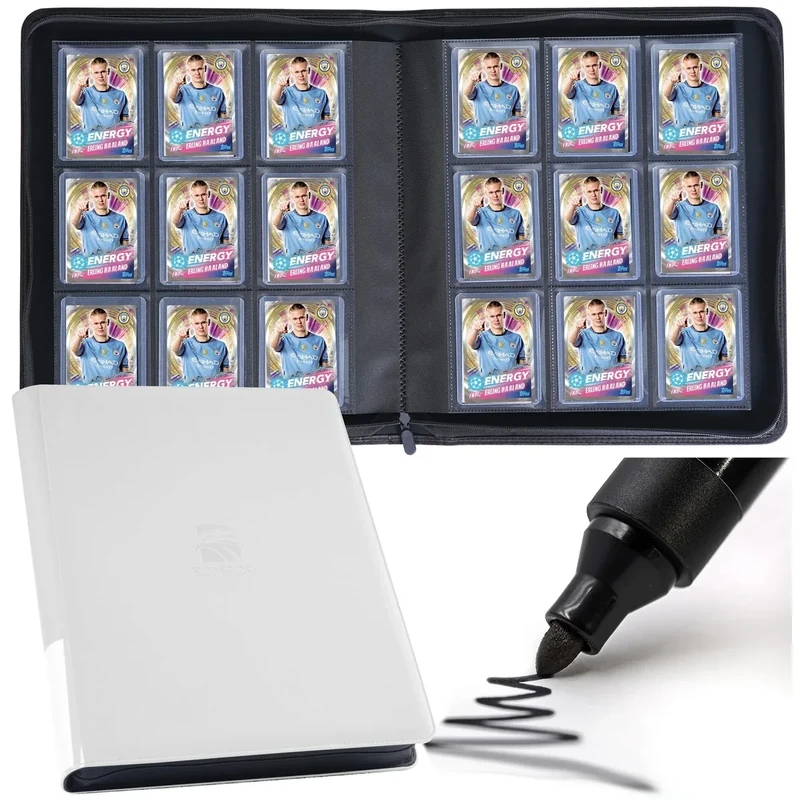 Premium Top Loader Binder, Holds 288 Top Loaders,9-Pocket Top Loader Binder with Sleeves for 3" x 4" Rigid Card,Binder for Top Loader for Trading Cards or Sports Cards - Classic White