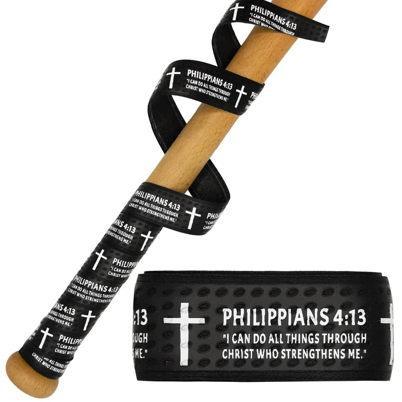Piemow Baseball Bat Grip Tapes, Faith Cross Bat Grip Tape, 1.5mm Precut and Full Adhesive Baseball Wrist Tape, Scripture Designs Non-Slip Religious Baseball Grip Tapes Gifts for Sports