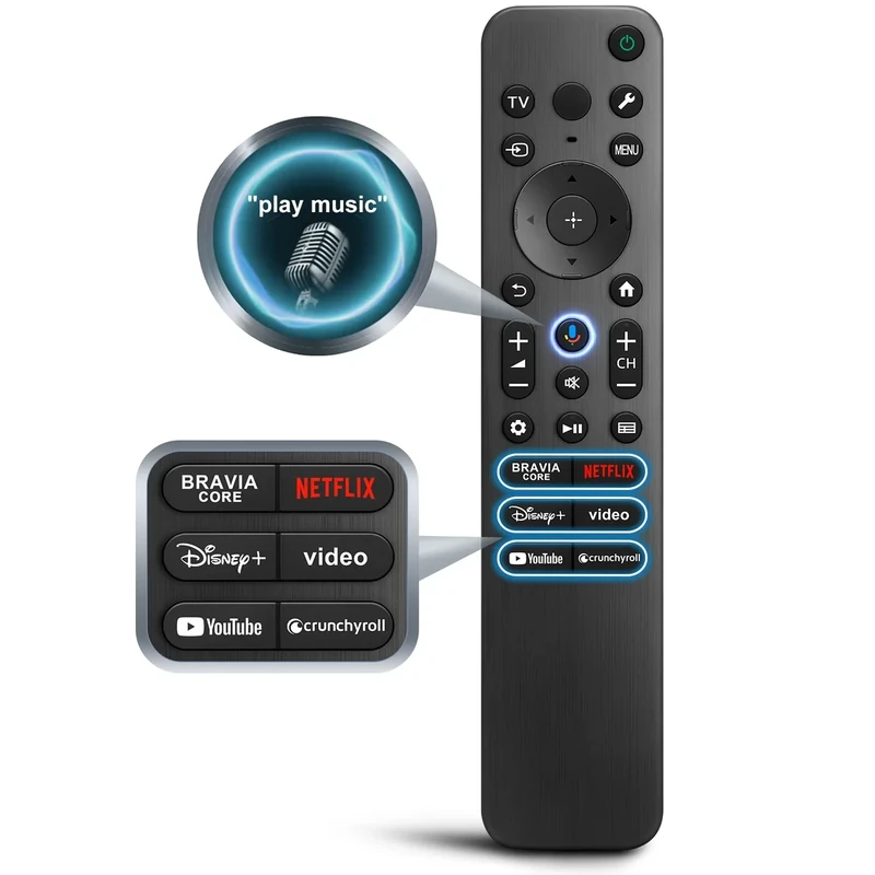 Voice Remote for Sony-TV-Remote Control Replacement, for All Sony Bravia Google Smart TVs Series with Voice Function
