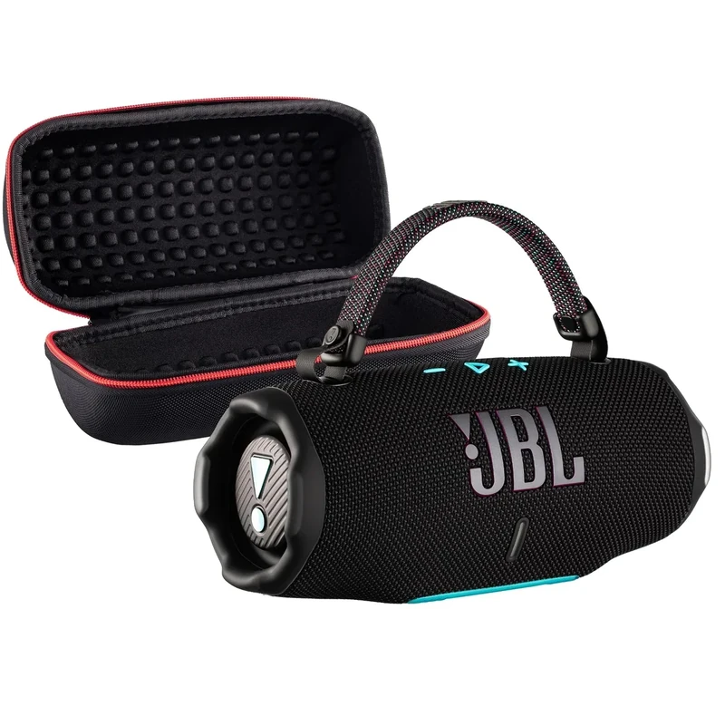 JBL Charge 6 Portable Bluetooth Speaker (Funky) | IP68 Waterproof, DustProof, and DropProof, Outdoor Wireless Audio |28Hrs Playtime + Travel Case Bundle