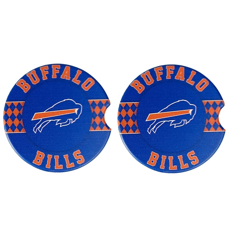 Fan Creations Buffalo Bills Set of 2 Car Coasters Removable Absorbent Ceramic Stone Coasters - Ideal Gift for Students, Alumni and Everyday Fan - Show Your NFL Team Spirit - Image 1