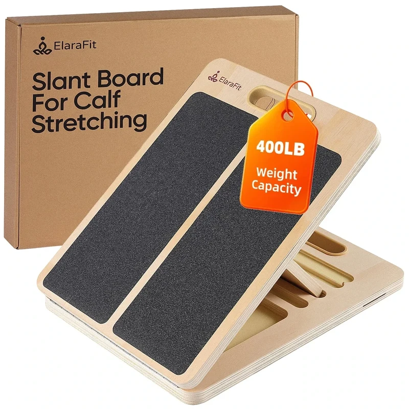 Adjustable Slant Board for Calf Stretching, Wooden Portable Stretcher, Foldable Incline Boards for Calves Ankle Achilles Tendon Knee Heel Muscle Stretch Exercise, Your 10 Minute Solution for Looser Calves