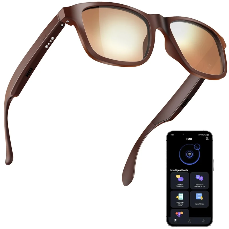 ALOUS Smart Glasses - AI Translator, 164 Languages, Bluetooth, UV