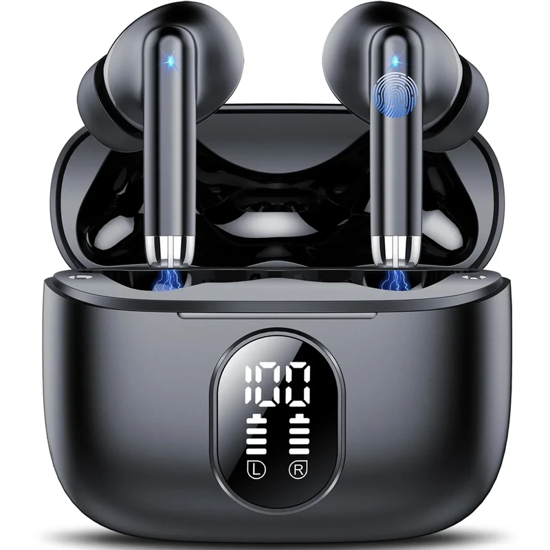 QXQ Bluetooth 5.4 Earbuds - Stereo, Noise Cancel, LED Display, 40h