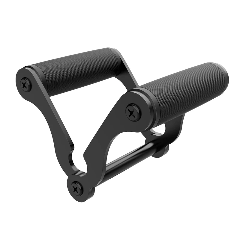 veimia V Bar T-Bar Row Landmine Handle Attachment for Barbell Bars, Solid Mine Double D Row Handle Grips with Non-Slip Rubber Grips, T-Row Attachment for Olympic Strength Training Bars，Black