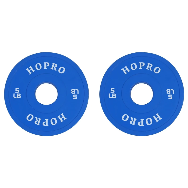 Fitvids Olympic Bumper Plates Rubber Fractional Weight Change 5LB Pair 5 LBS Blue