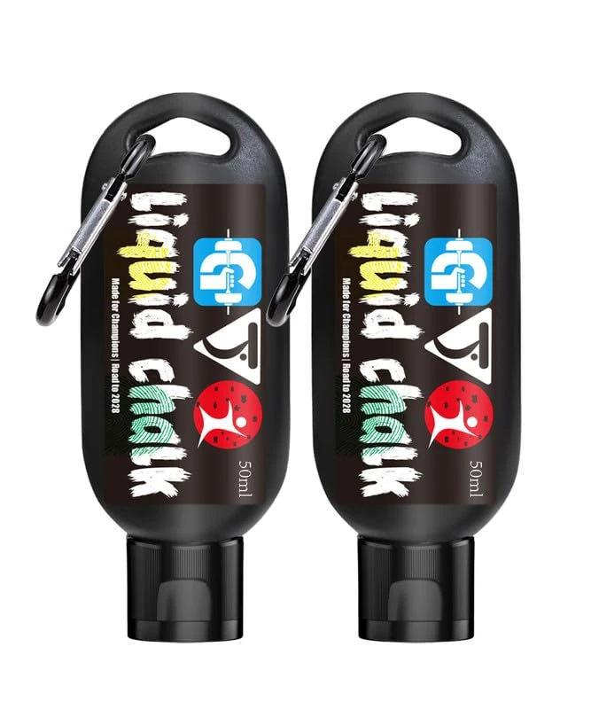 GJQ Liquid Chalk Mess-Free Gym Chalk 7’s Quick-Drying for Weightlifting, Gymnastics, Rock Climbing, Pole Dancing Sweat Resistant and Long Lasting for Stronger Hand (2 * 1.69OZ)