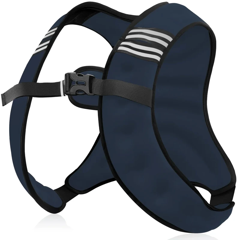 NATURELUX Weighted Vest with Reflective Stripe and Adjustable Buckle Straps, Navy Blue, 10 lbs