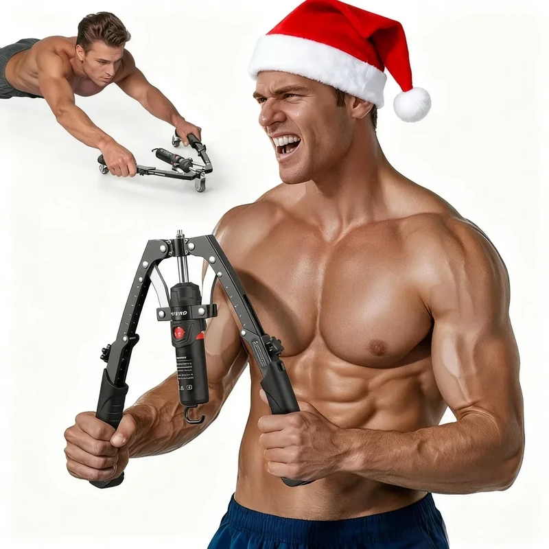 FLYBIRD Chest & Arm Twister & Core Trainer, Hydraulic Power CoreFlex Twister Chest Workout Equipment, 22-440lbs for Strength Trainer, 3-in-1 Chest Trainer with Ab Roller Wheel(Backpack &Pad Included)