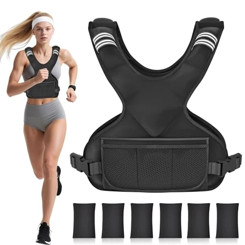 Ragebby Adjustable Weighted Vest 4-12lb with Reflective Stripe Fitness