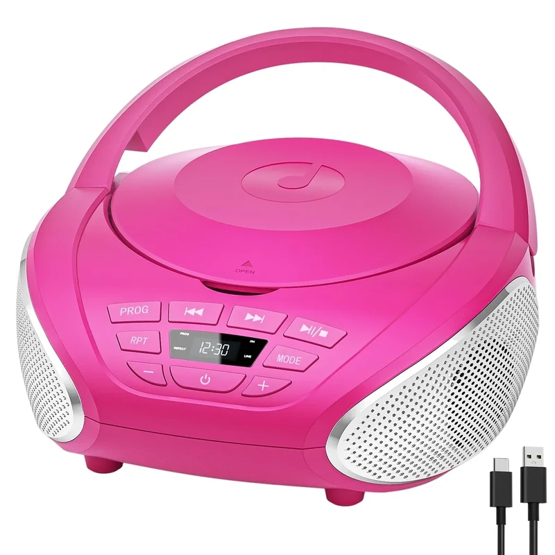 Gueray CD Boombox - FM Radio, AUX, Playlist Mode, PROG Playback