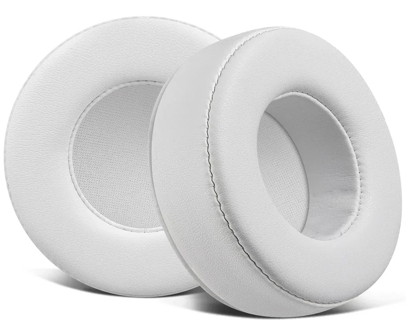 SOULWIT Earpads Replacement for Skullcandy Hesh & Hesh 2 Wireless Over-Ear Headphones, Ear Pads Cushions with Soft Protein Leather, Noise Isolation Foam - White