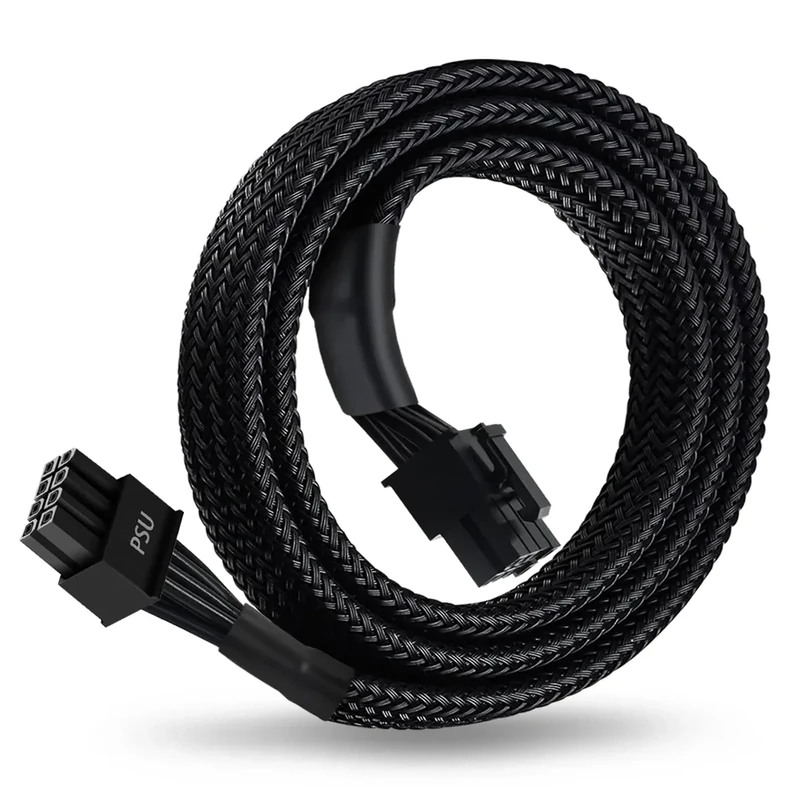 YEZriler 8 Pin PCIe Cable for EVGA Power Supply, PCIe 8 Pin Male to (6+2) Male PCI Express Power Adapter Sleeved 25-inch (63cm)