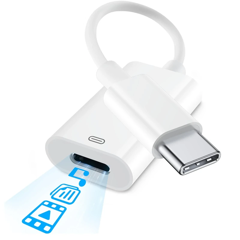 Denlane Lightning to USB C Adapter for iPhone 17/16/15, 3-in-1 Full Function USBC to Lightning Adapter Support Headphone Audio, 36WPD Charging, OTG Data Transfer, Type C Cable for iPad, MacBook etc.