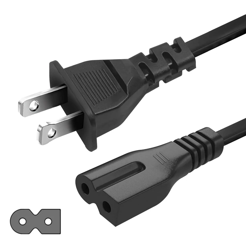 LORDTRONICS 3 ft C7P 2-prong Polarized Cord for PS1, PS2 & Vizio TVs
