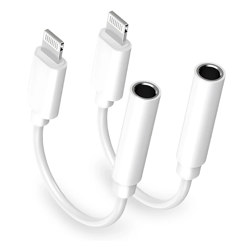 [Apple MFi Certified] Apple iPhone 14 Pro Max Headphone Adapter, 2 Pack Lightning to 3.5 mm Headphone Jack Aux Audio Cable Dongle Adapter Compatible with iPhone 14 13 12 11 Pro Max XS XR X 8 iPad
